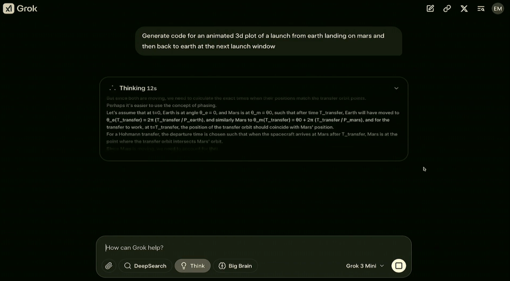 Reasoning 물리학 질문 시연