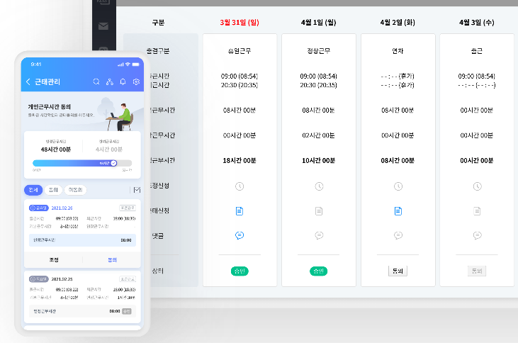아마란스10 For me 임직원업무관리 근태관리