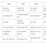 ERP 도입 비교 - WMS, MES, SCM