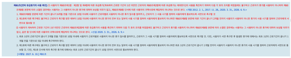 인사 법적 리스크: 연차촉진법령